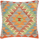 handmade Traditional Pillow Red Blue Hand-Woven SQUARE 100% WOOL kilim throw pillow